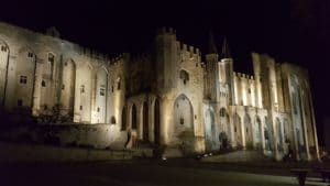 Pope palace by night